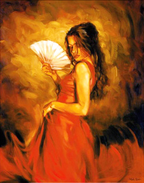 lady of spain painting - Flamenco Dancer lady of spain art painting
